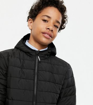 boys black quilted jacket