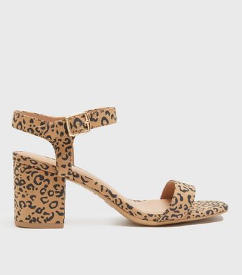 leopard print heels wide fit