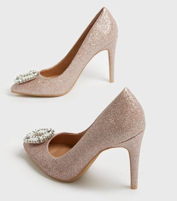 Rose Gold Gem Embellished Stiletto Heel 