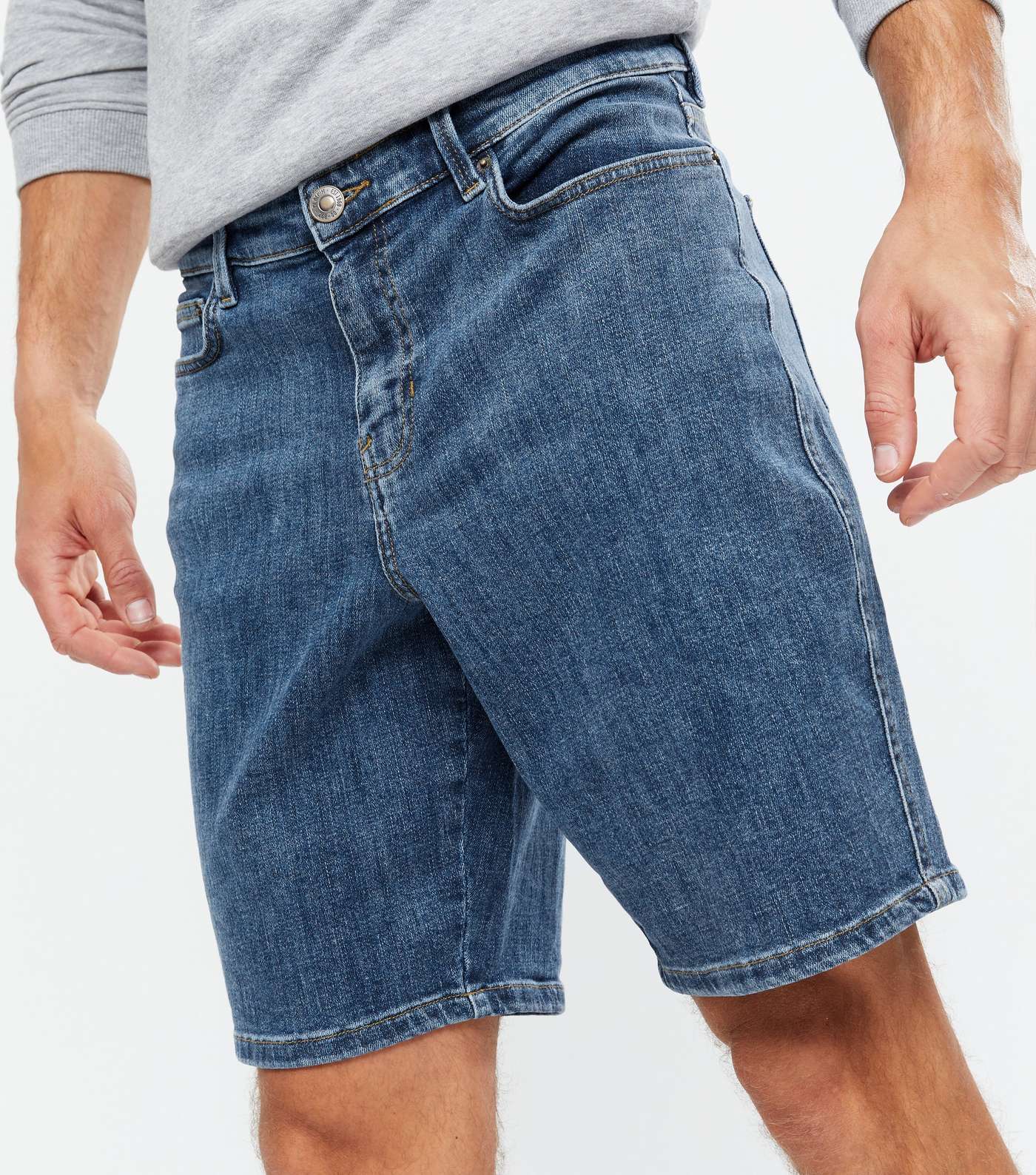 Blue Denim Relaxed Fit Shorts Image 3