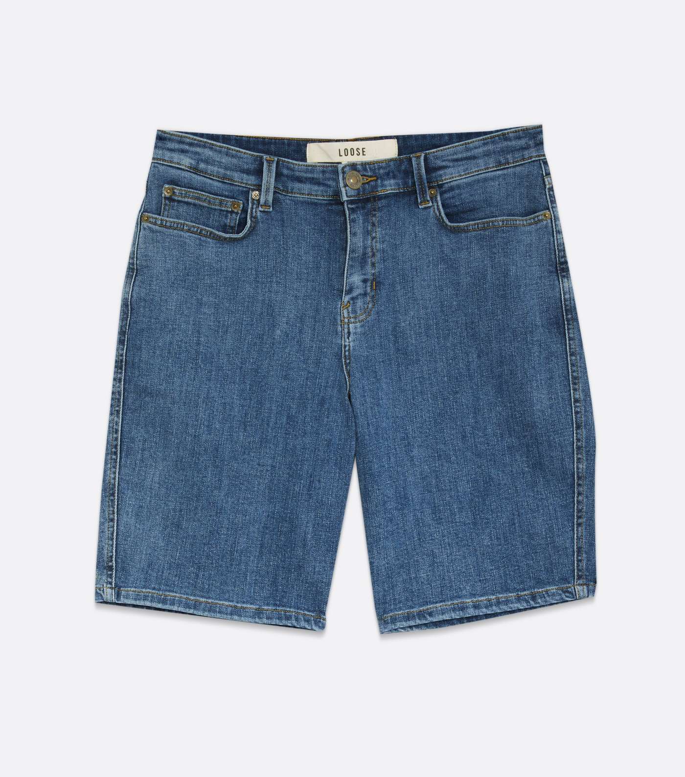 Blue Denim Relaxed Fit Shorts Image 5