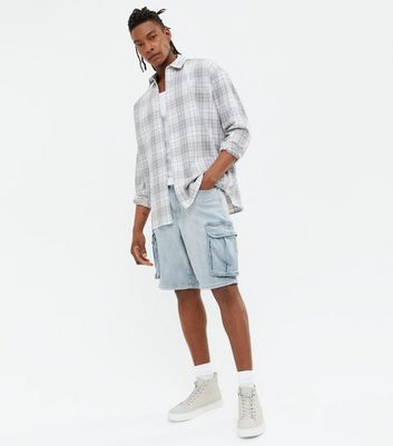 Mens light blue 2025 cargo shorts