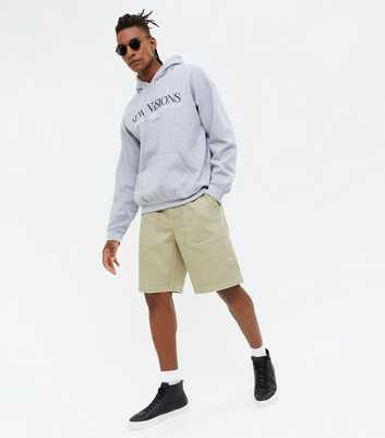 Khaki Twill Relaxed Fit Worker Shorts