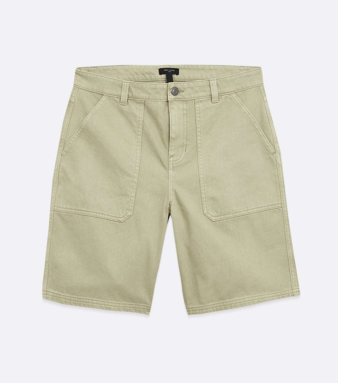 Khaki Twill Relaxed Fit Worker Shorts Image 5