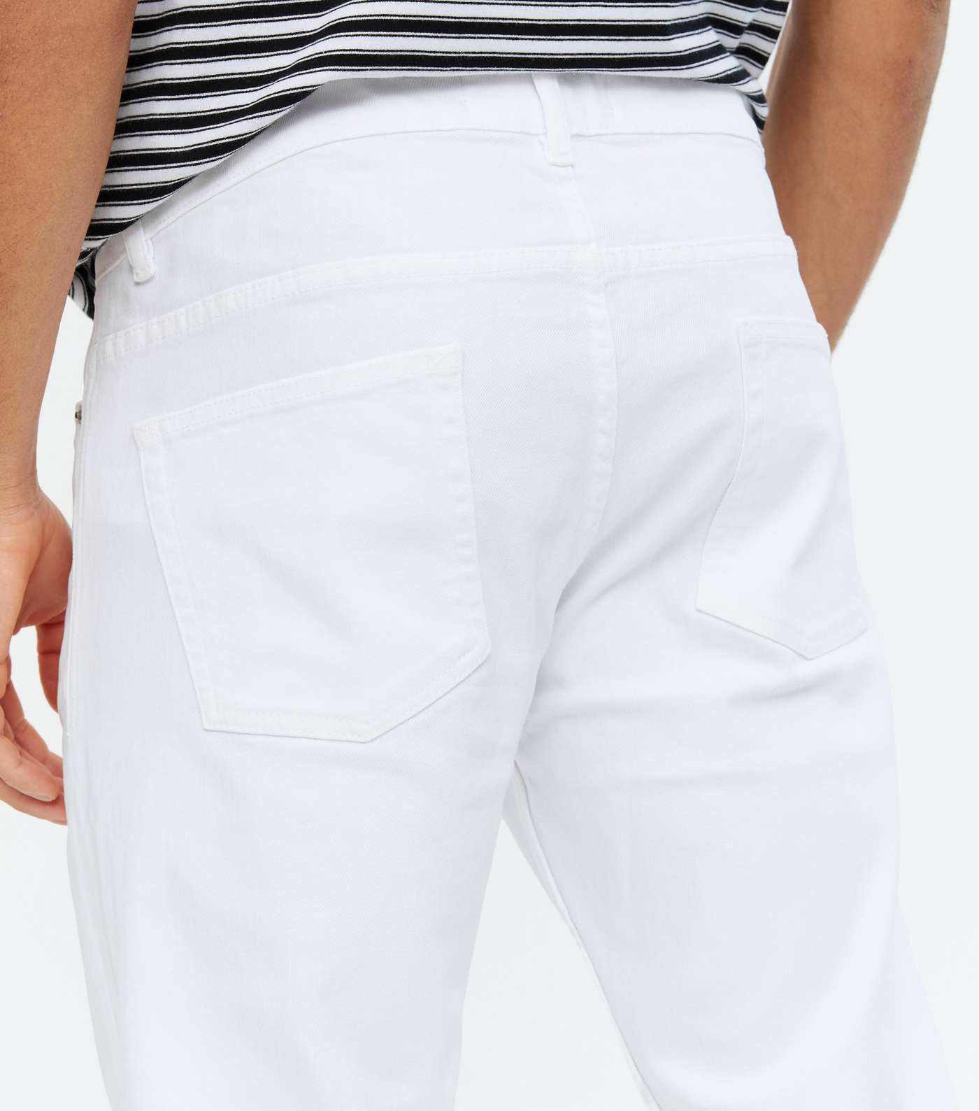 White Crop Slim Fit Jeans Image 3