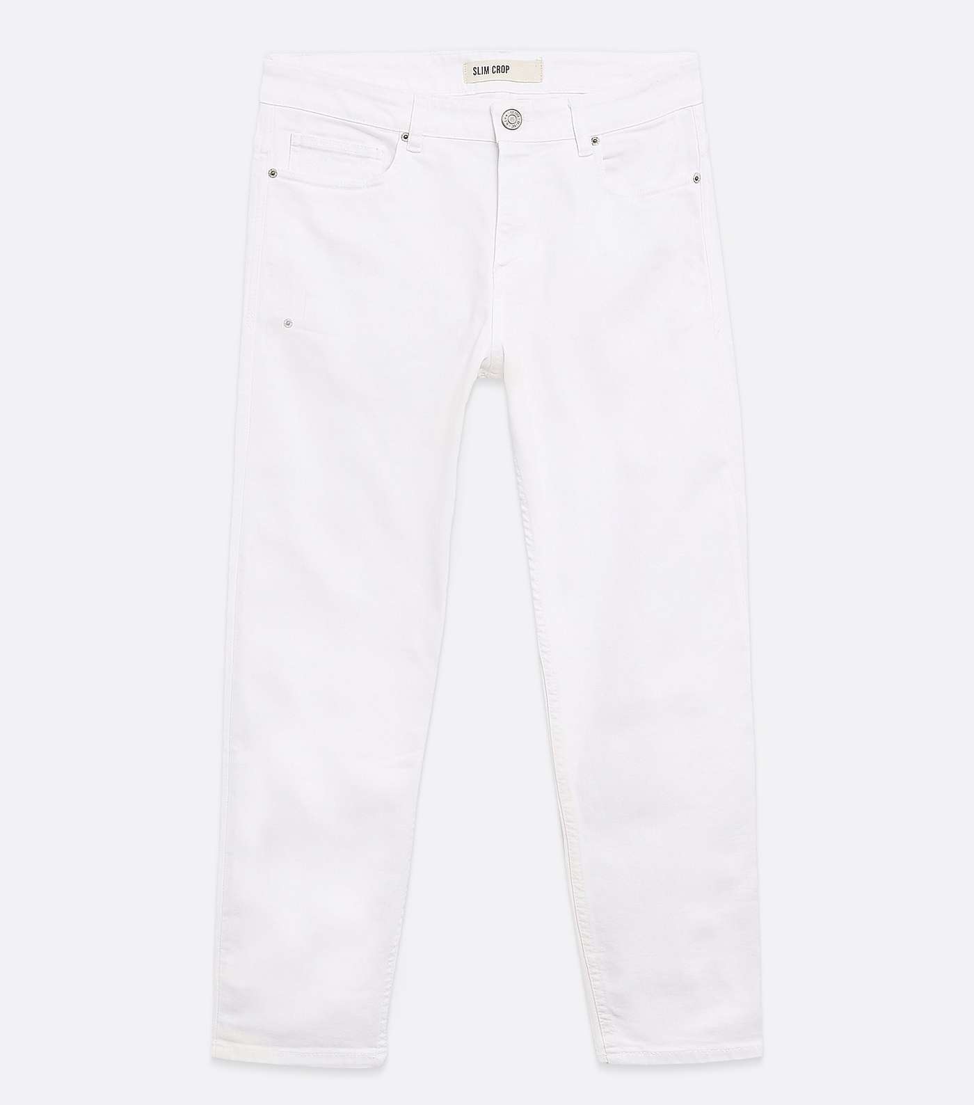 White Crop Slim Fit Jeans Image 5
