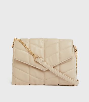 Cream Quilted Foldover Cross Body Bag | New Look