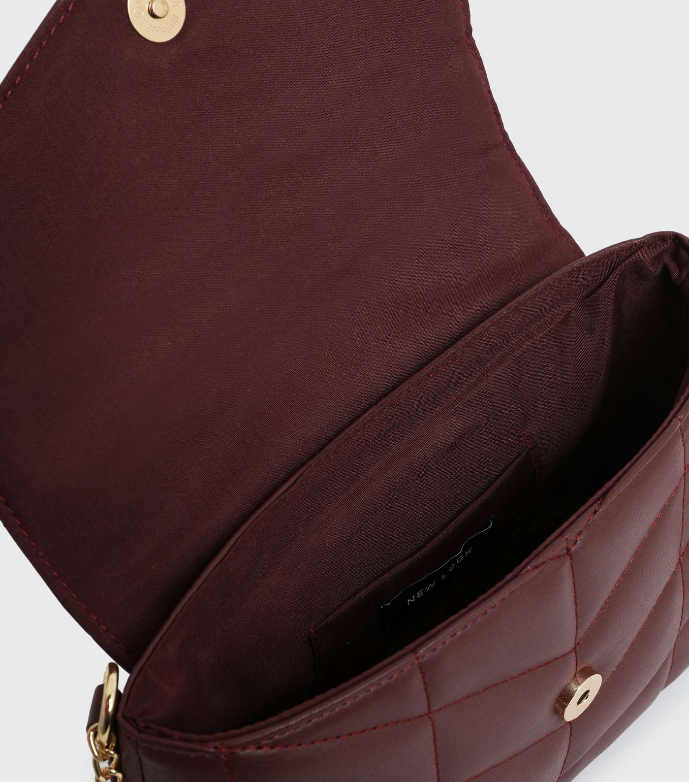 Burgundy Quilted Foldover Cross Body Bag Image 4