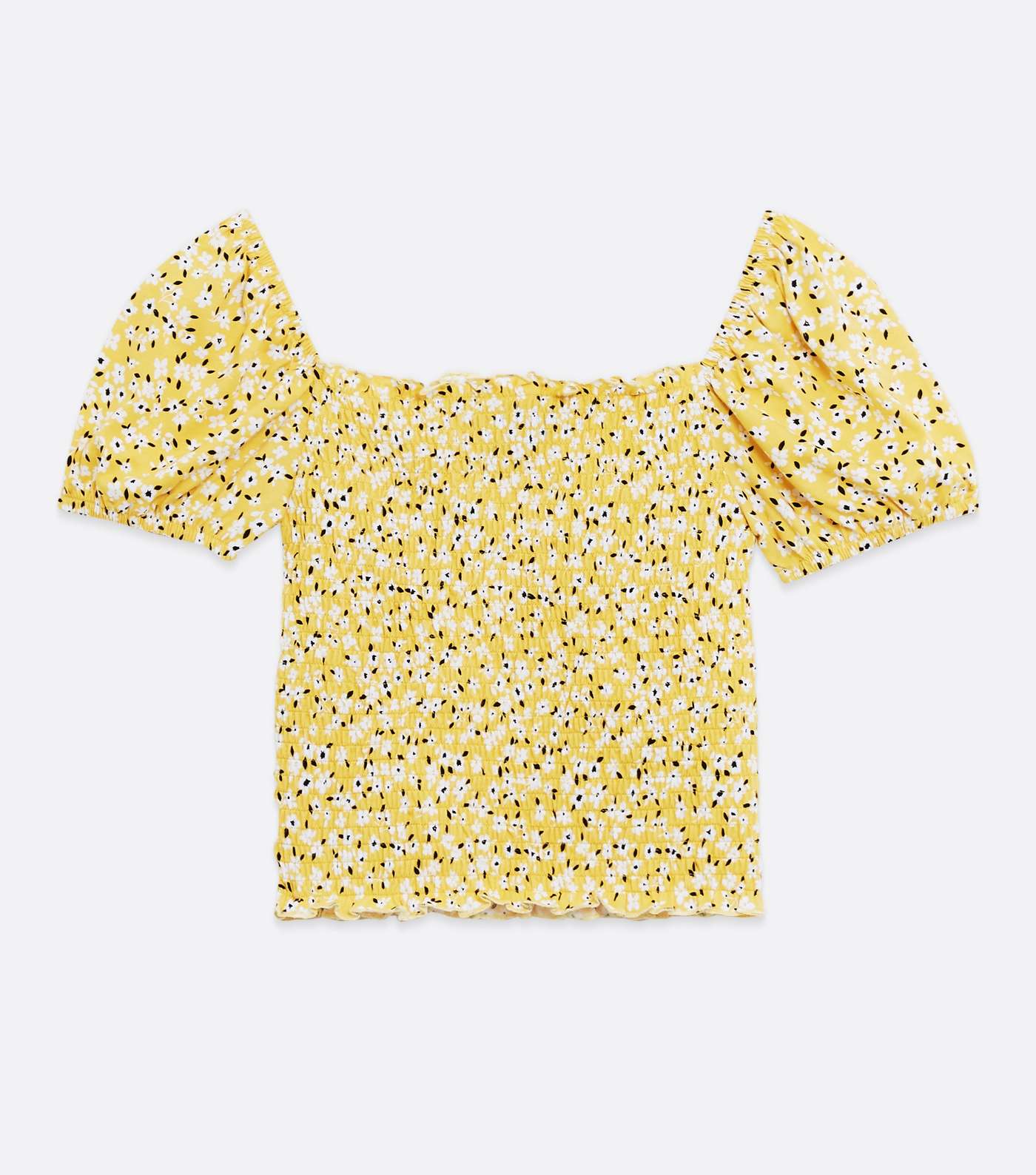 Girls Yellow Floral Square Neck Top Image 5