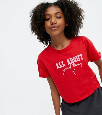 Girls red deals shirts