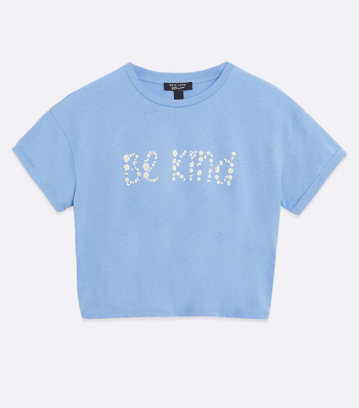 Girls Pale Blue Daisy Be Kind Logo T-Shirt Image 5