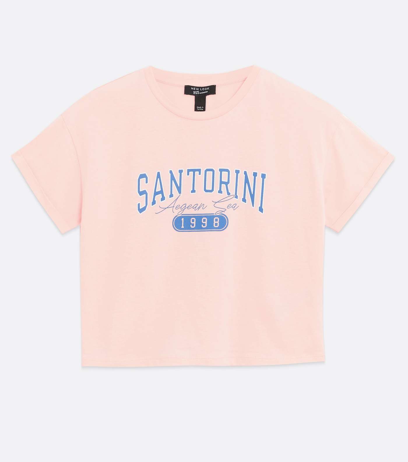 Girls Pale Pink Santorini Varsity Logo T-Shirt Image 4