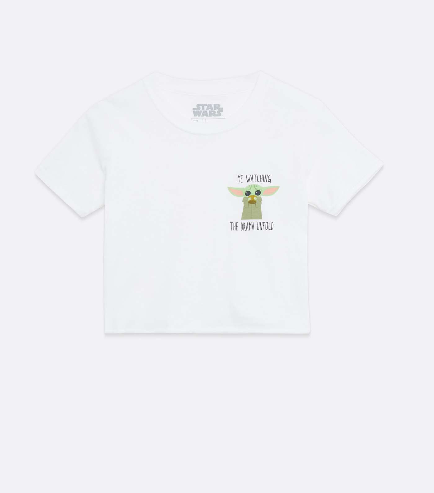 Girls White Star Wars Yoda Drama Logo T-Shirt  Image 5
