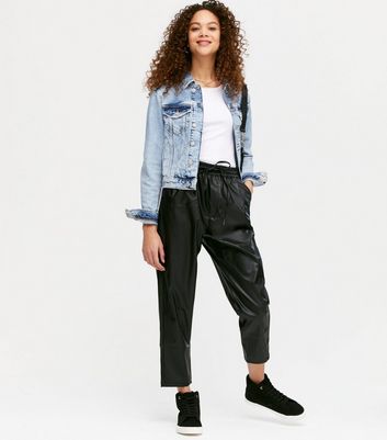 leather look joggers petite