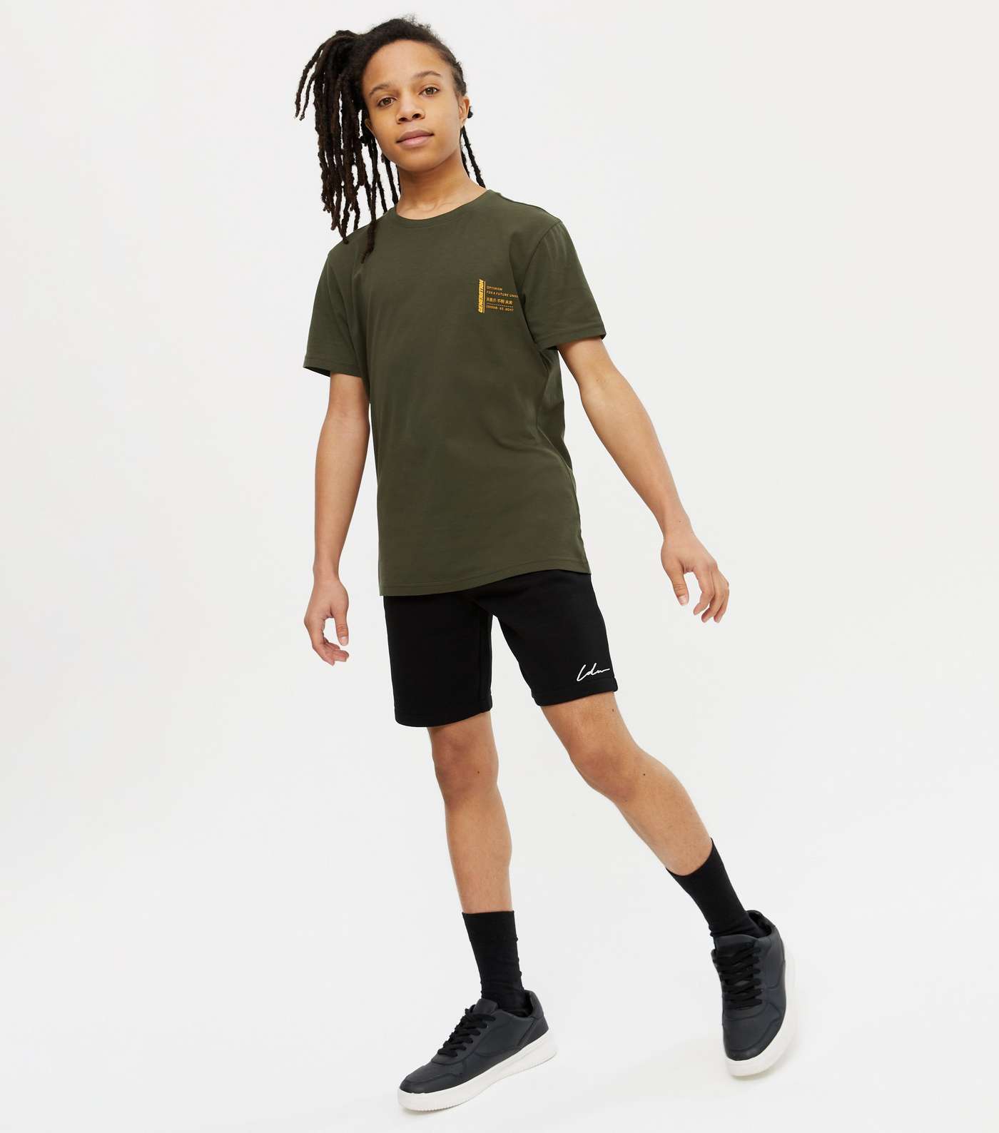Boys Black Jersey Logo Shorts