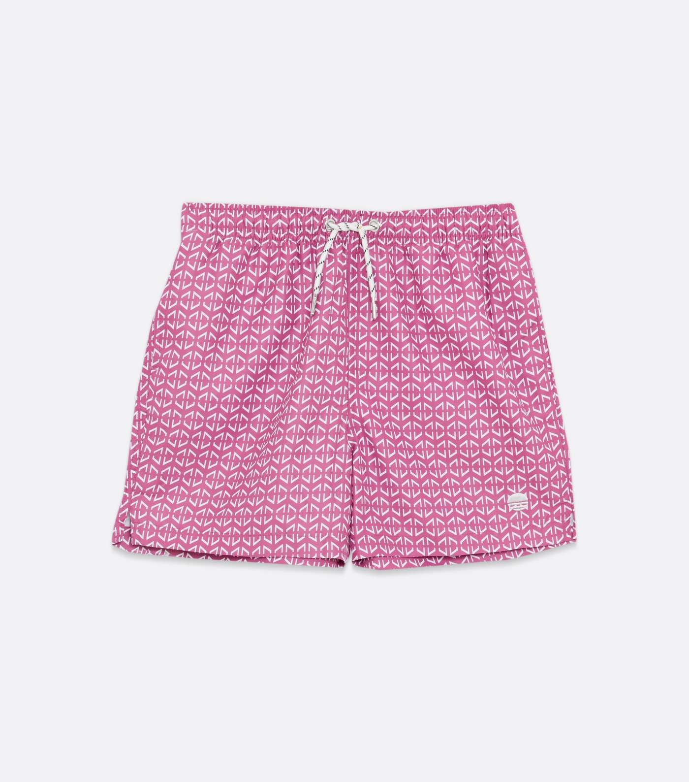 Boys Mid Pink Geometric Print Swim Shorts Image 5