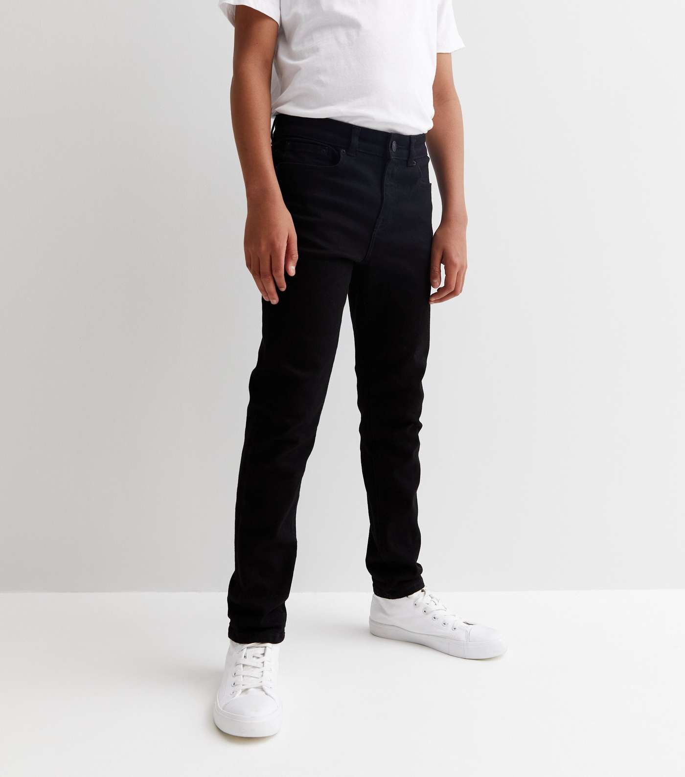 Boys Black Skinny Jeans Image 2