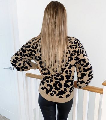 Damen Bekleidung AX Paris Stone Leopard Print Jumper