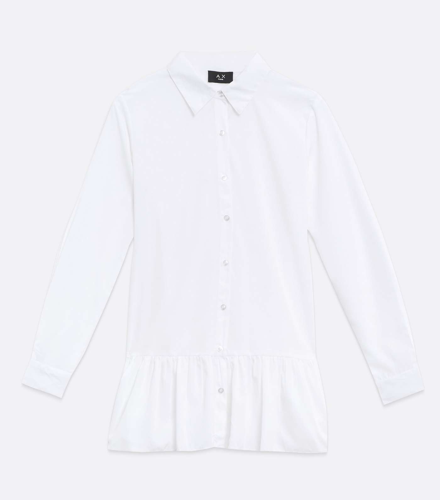 AX Paris White Frill Hem Mini Shirt Dress Image 5