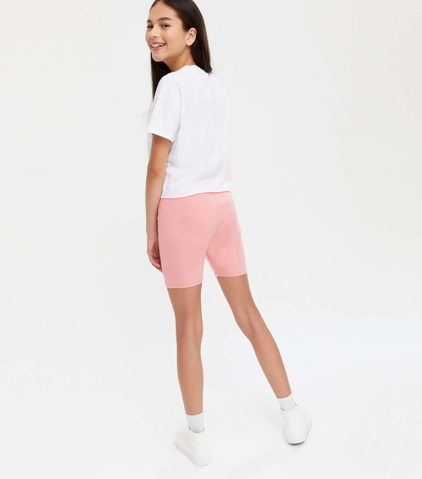 Girls Pink San Diego T-Shirt and Cycling Shorts Set Image 4