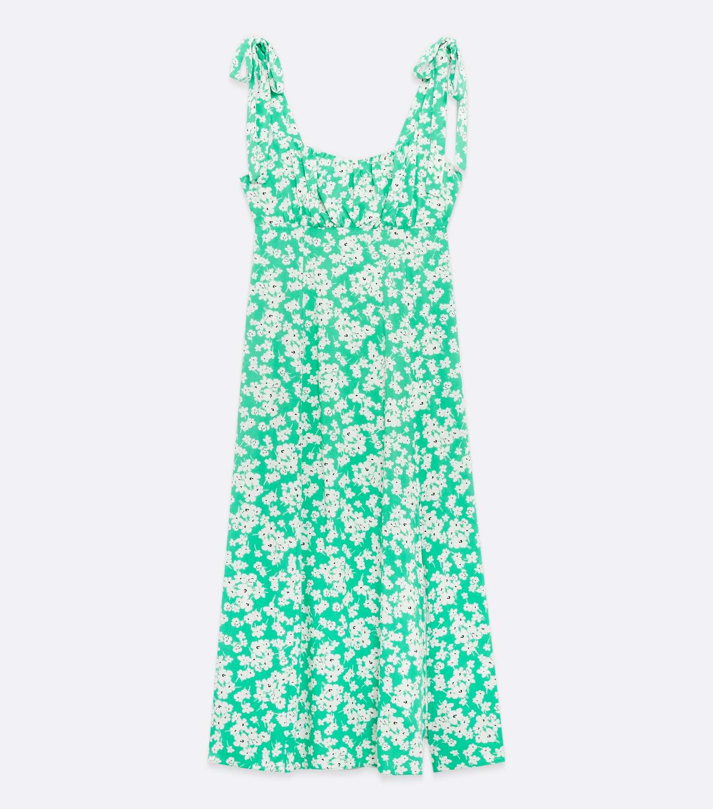 Petite Green Floral Tie Strap Midi Dress Image 5