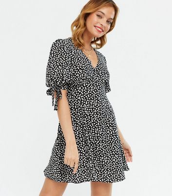 new look puff sleeve mini dress