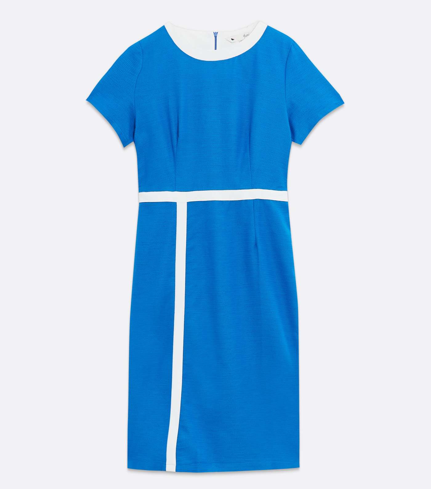 Yumi Bright Blue Textured Bodycon Dress Image 5