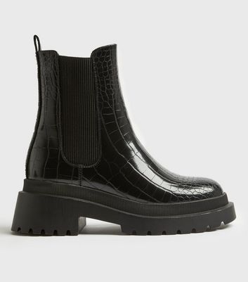 Office croc hotsell patent ankle boots