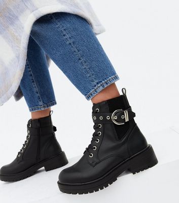 biker boots buckle