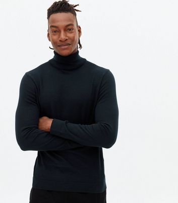Navy Fine Knit Roll Neck Jumper | New Look