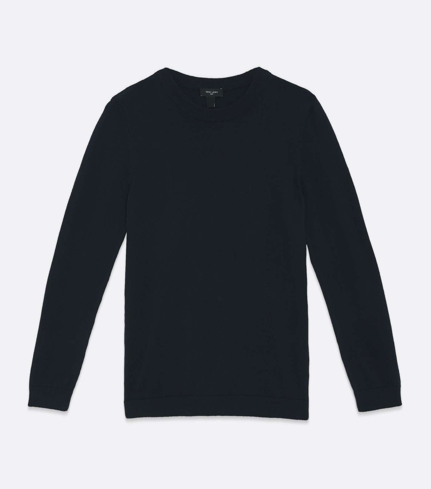 Navy Fine Knit Muscle Fit Crew Jumper Image 5