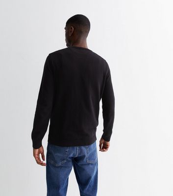 Men's Black Soft Fine Knit Crew Neck Jumper New Look