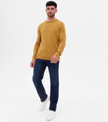 Mustard Soft Fine Knit Crew Neck Jumper 
