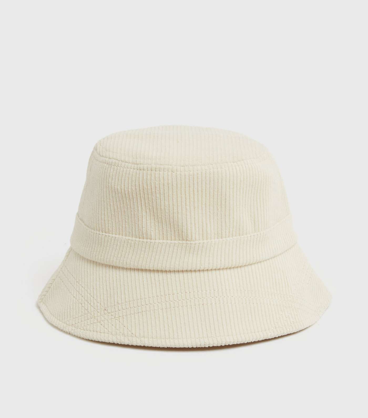 Off White Cord Bucket Hat Image 2