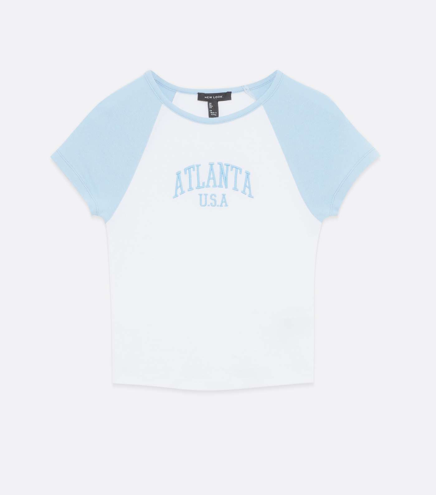 White Atlanta Raglan Logo T-Shirt  Image 5