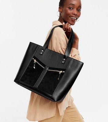 New look black tote handbag sale