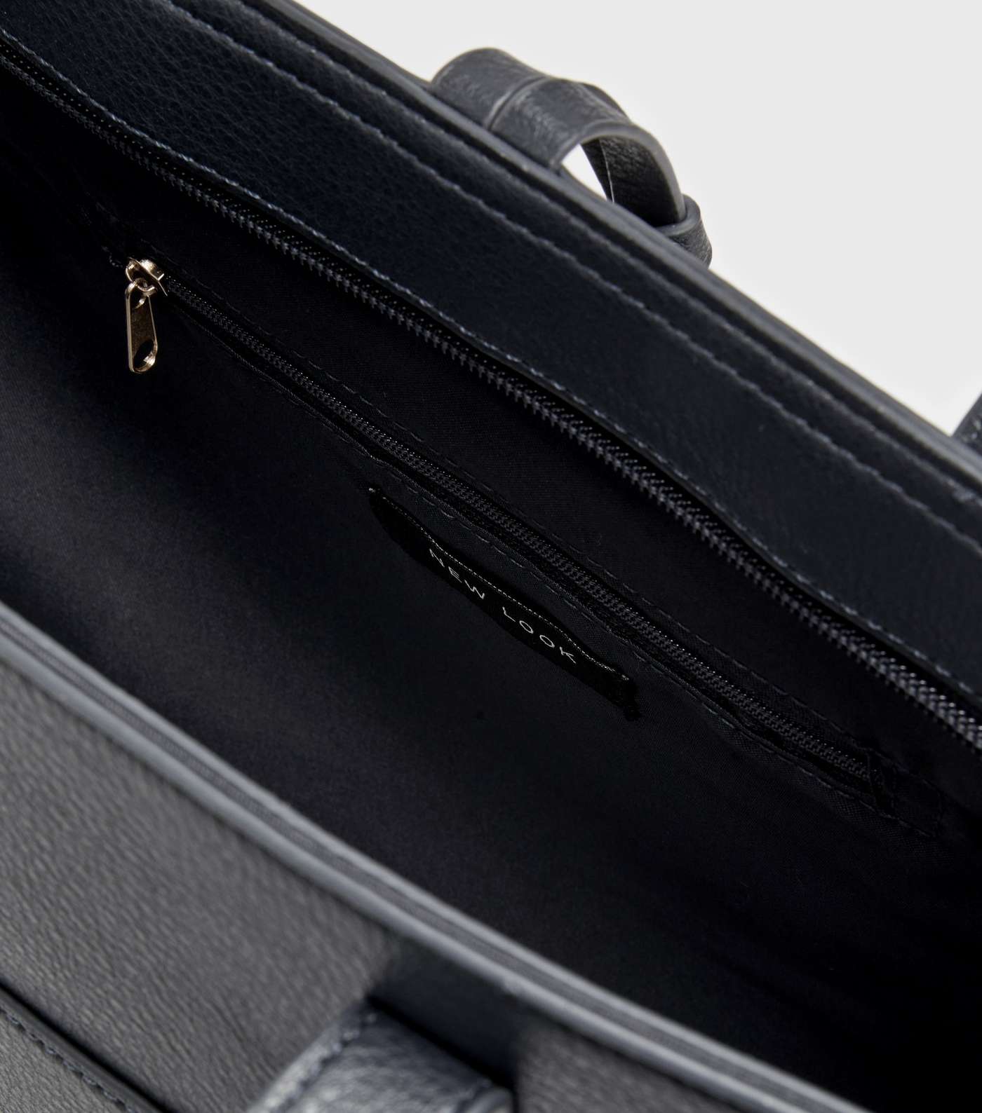 Navy Leather-Look Tassel Trim Tote Bag Image 4