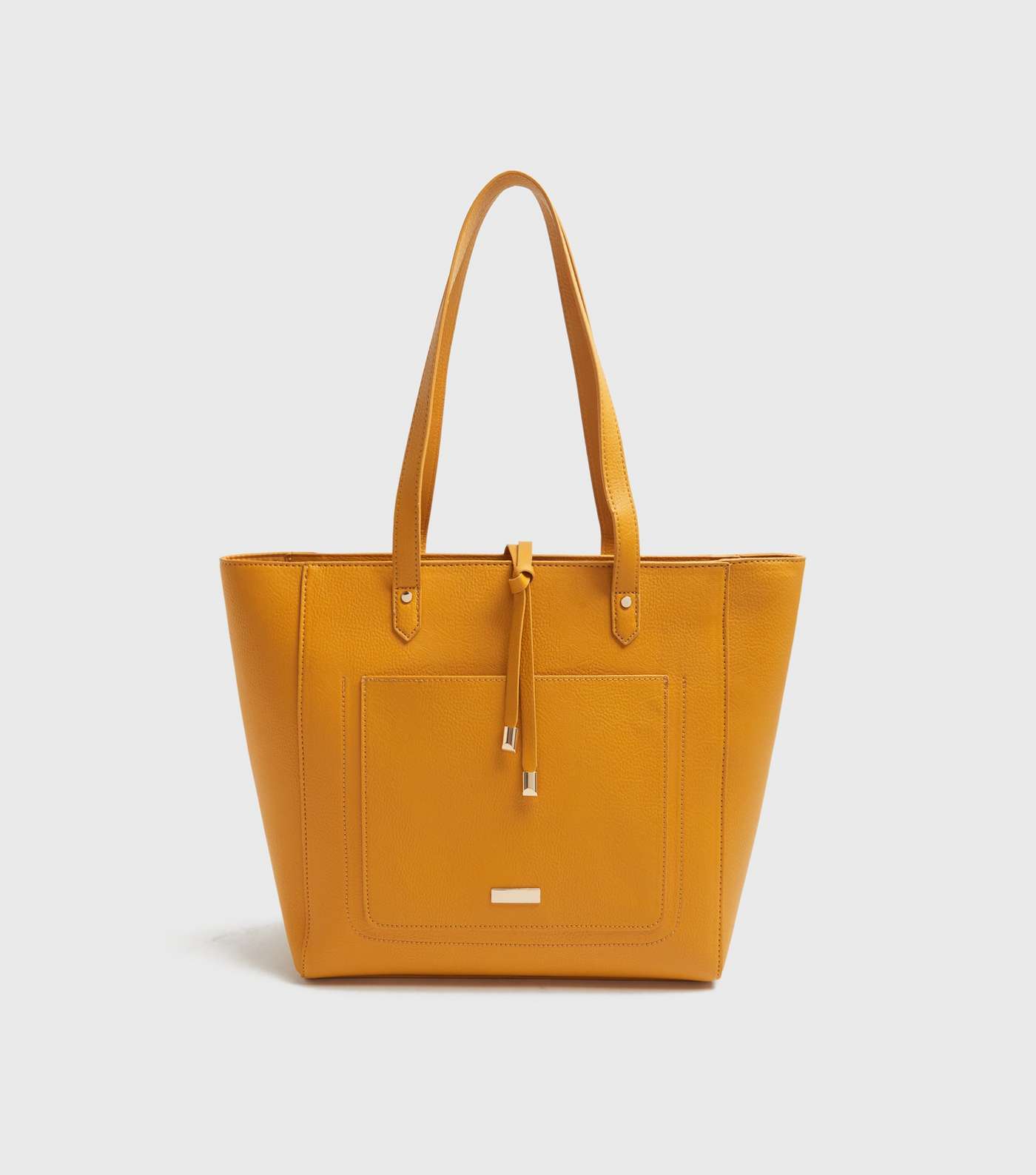 Yellow Leather-Look Tassel Trim Tote Bag