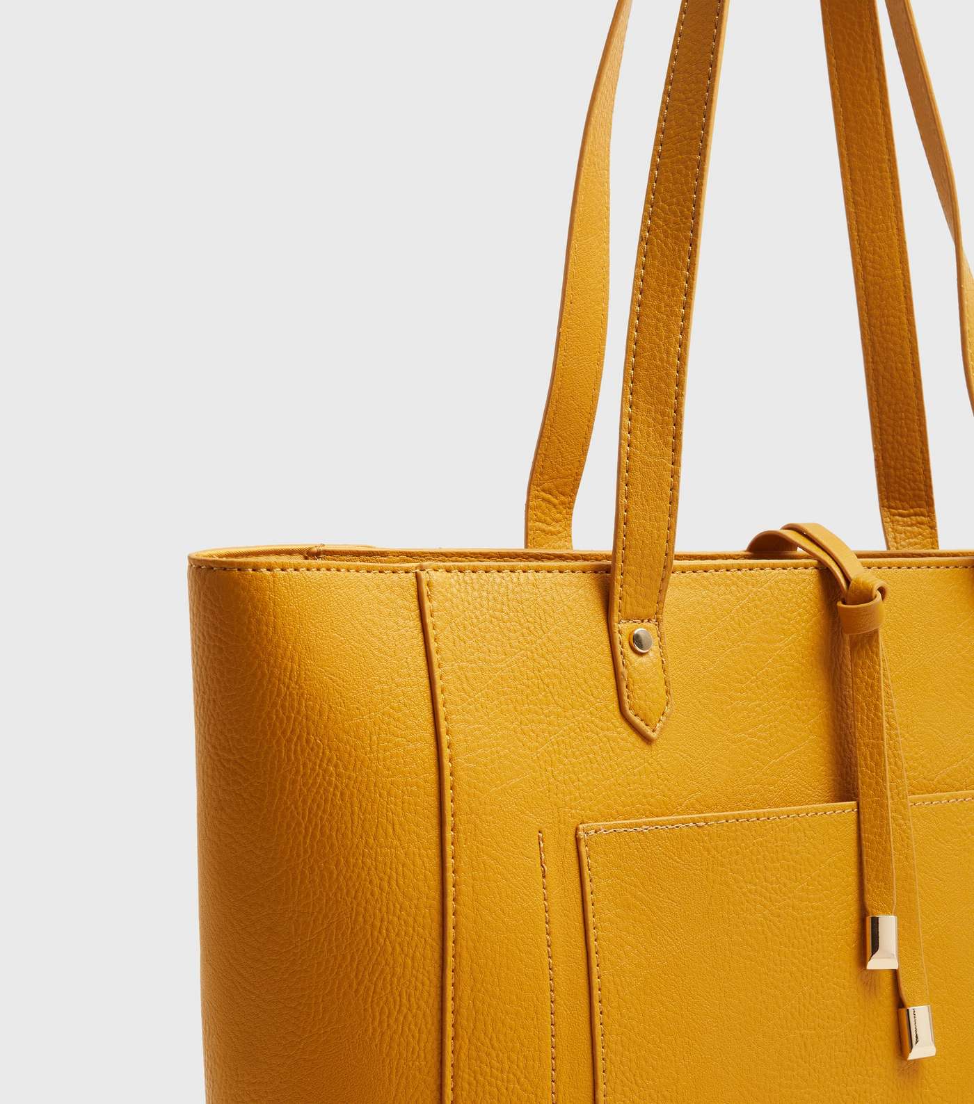 Yellow Leather-Look Tassel Trim Tote Bag Image 3