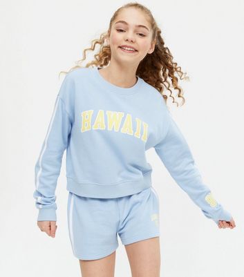 Girls Pale Blue Hawaii Logo Sweatshirt 