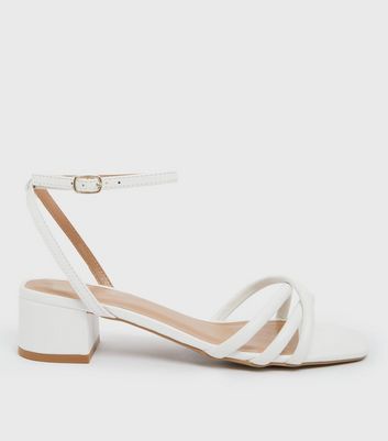 white block heel sandals new look