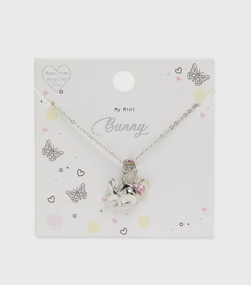 silver bunny necklace
