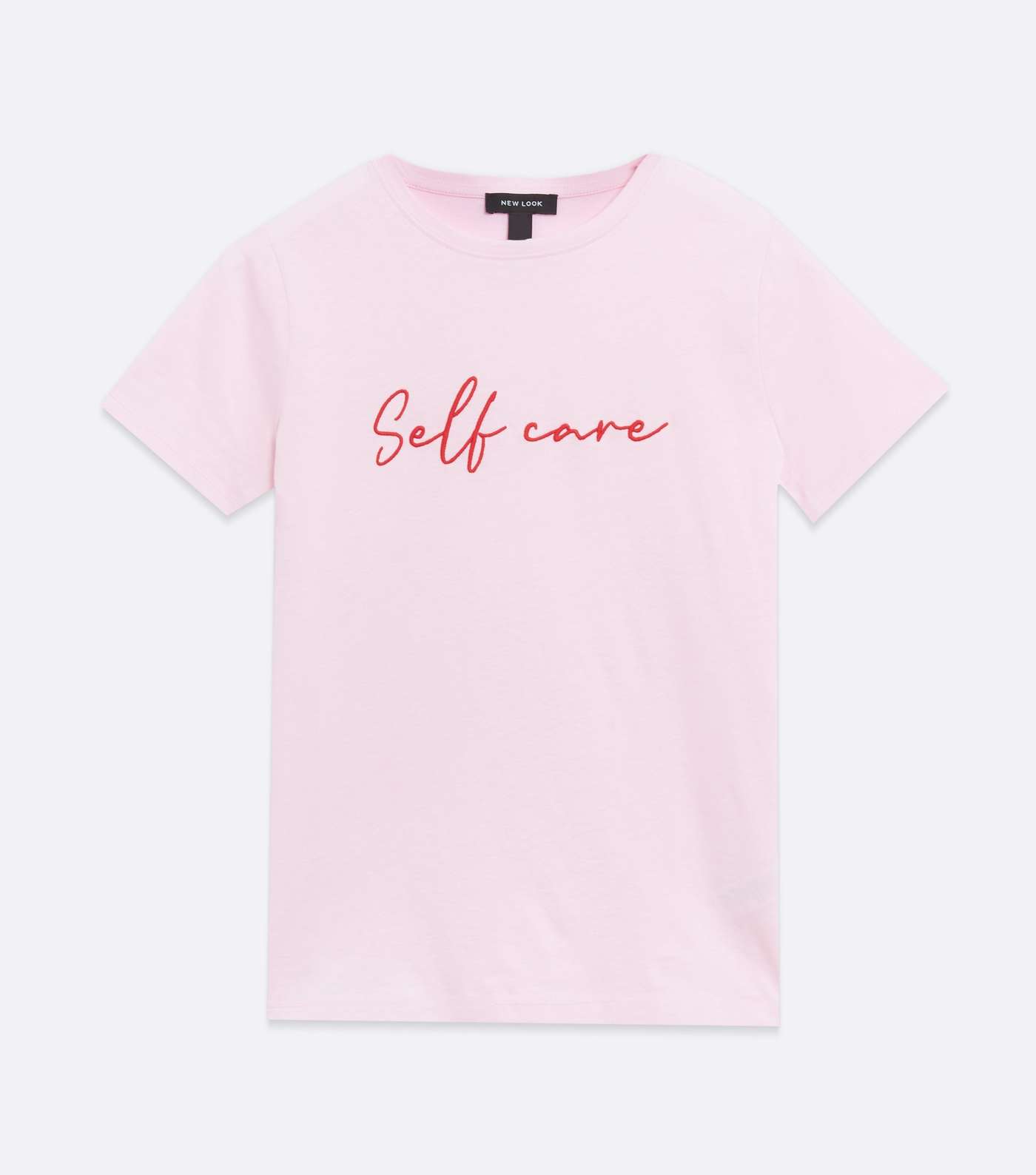 Pink Self Care Embroidered T-Shirt Image 5