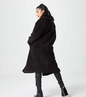 Black teddy coat clearance hood