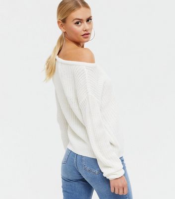 Cream off the shoulder on sale jumper