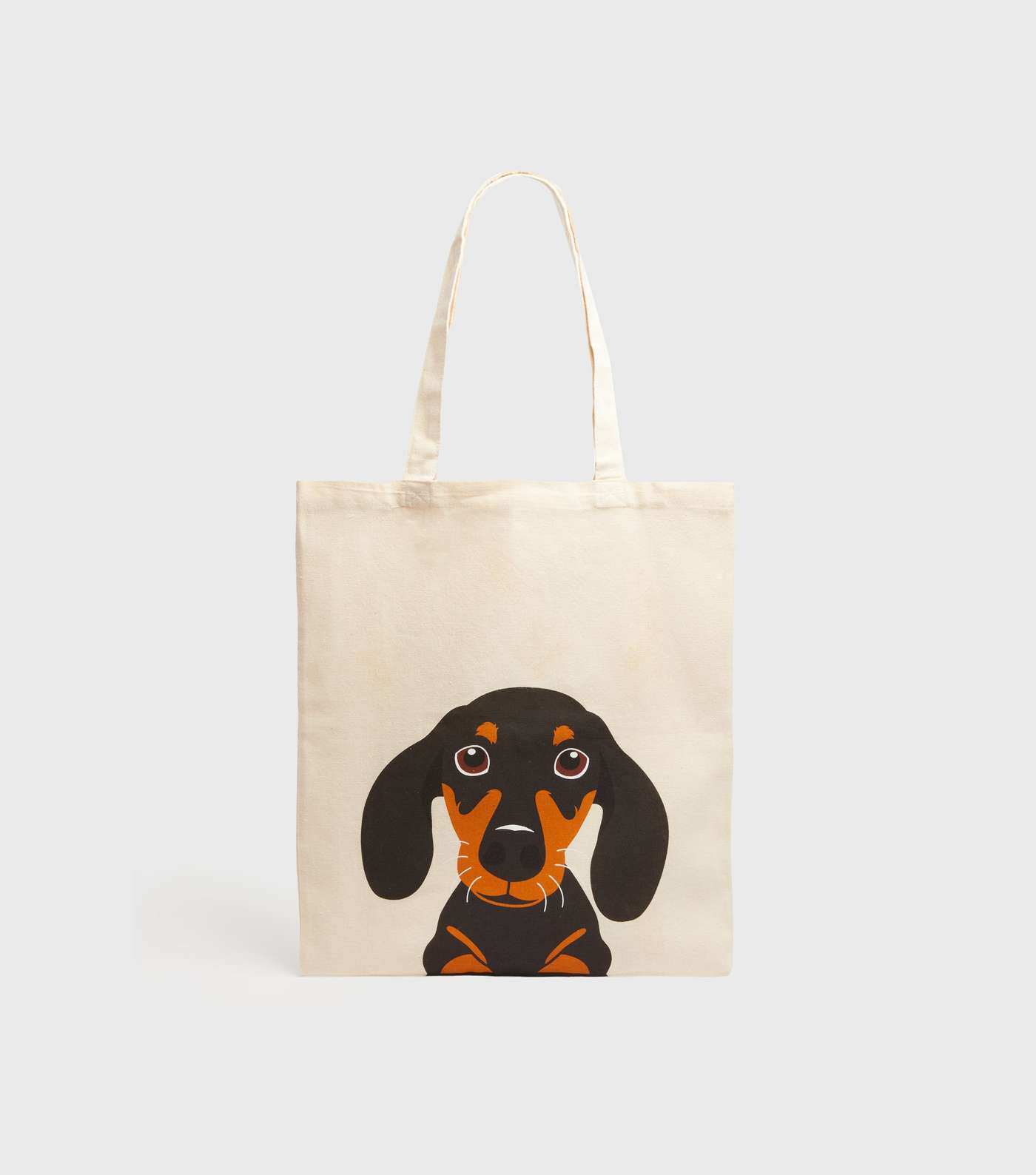 Cream Sausage Dog Canvas Tote Bag