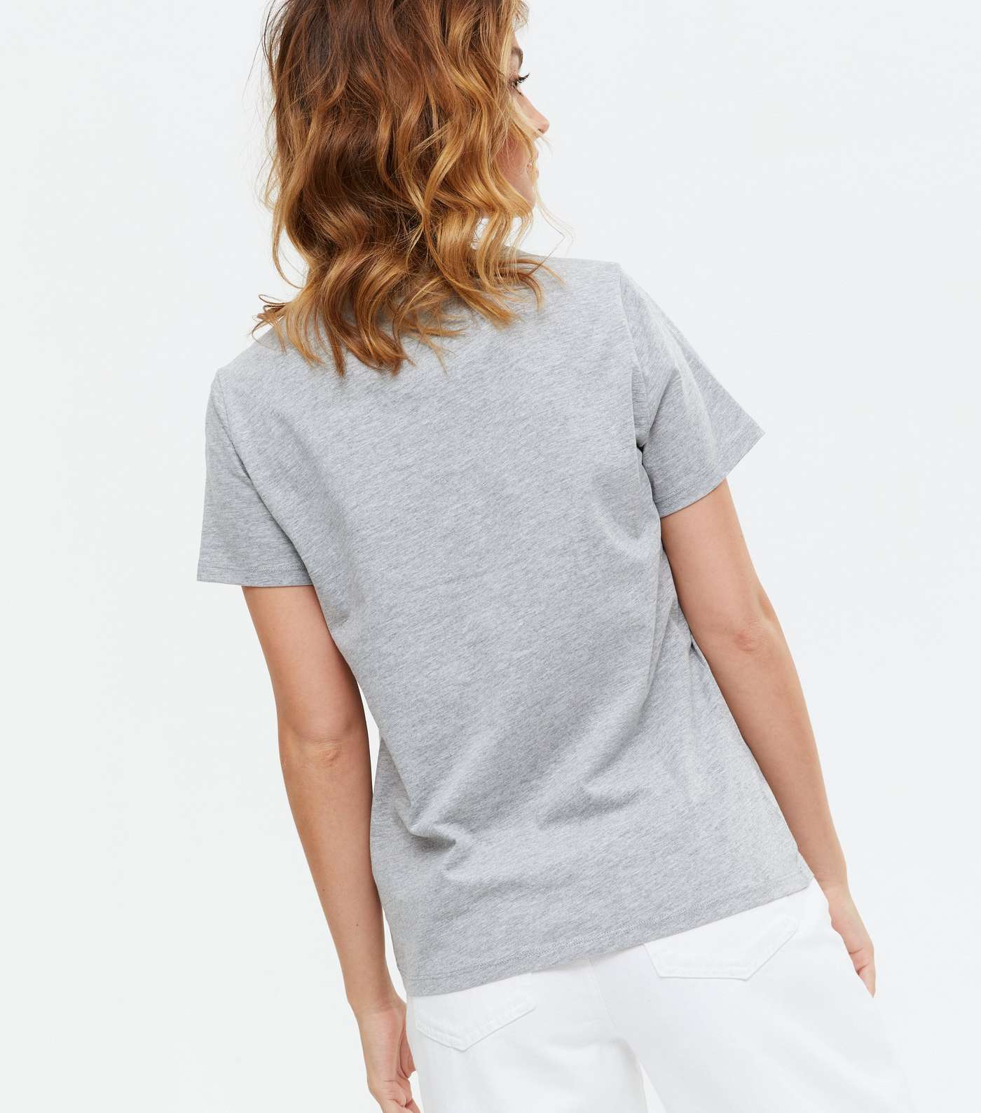 Petite Grey Basic Cotton Blend T-Shirt Image 4