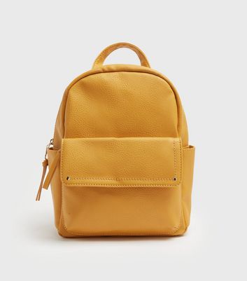 Mustard Pocket Front Backpack New Look