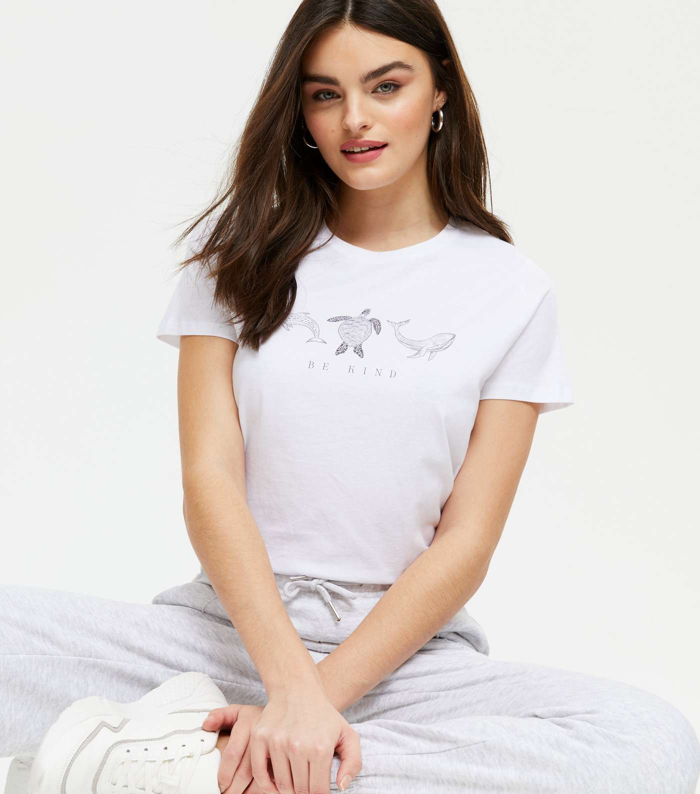 White Be Kind Sea Logo T-Shirt 