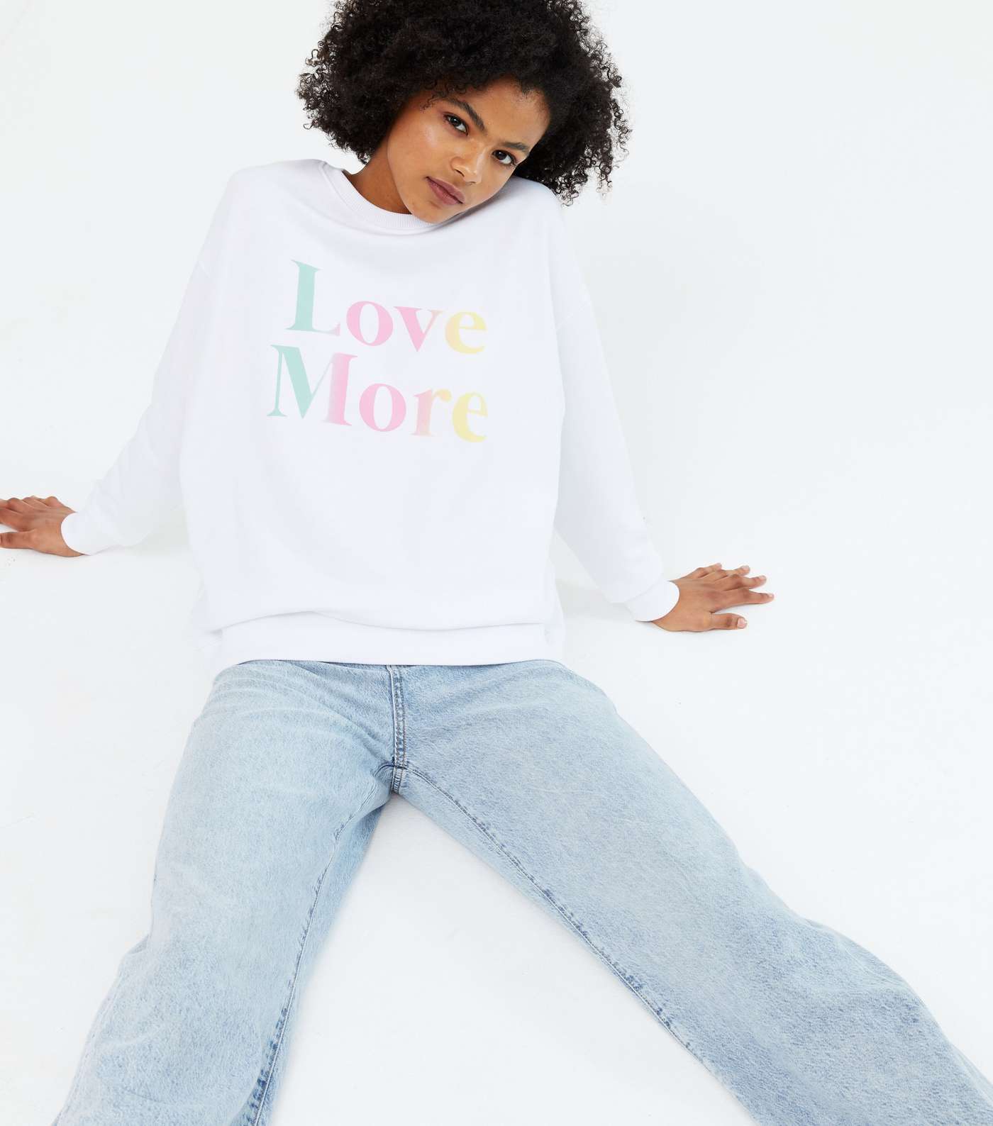 White Love More Logo Sweatshirt 
